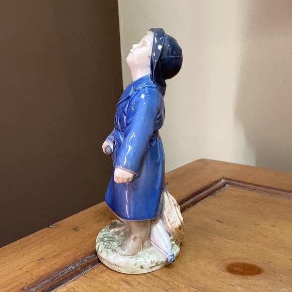 Royal Copenhagen Boy in Rain-gear Figurine - Picture 2 of 5